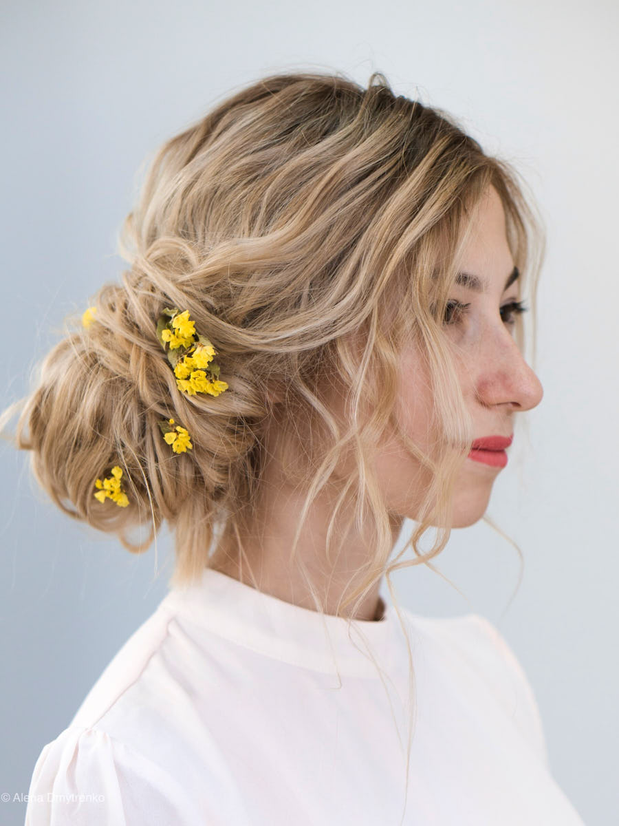 Hairstyle - bridal low bun ( hairstylist - Alona Dmytrenko)